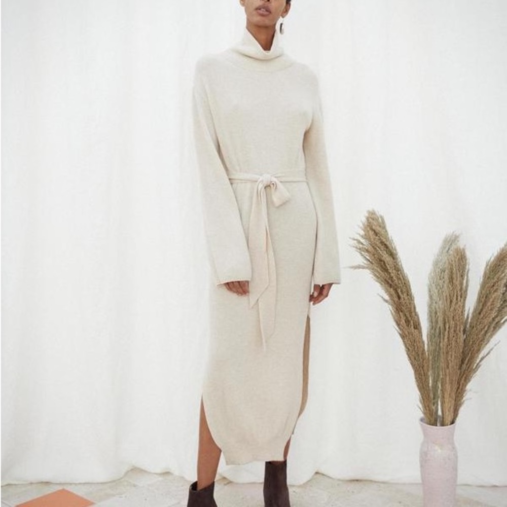 Nanushka Canaan Knit Dress - Wool/Cashmere Blend in Ivory